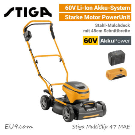 Stiga MultiClip 47 MAE 60V Akku-Mulchmäher 60-Volt EU9